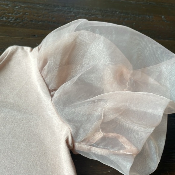 Pink Zara top with puff sleeves size 6 - Picture 2 of 4